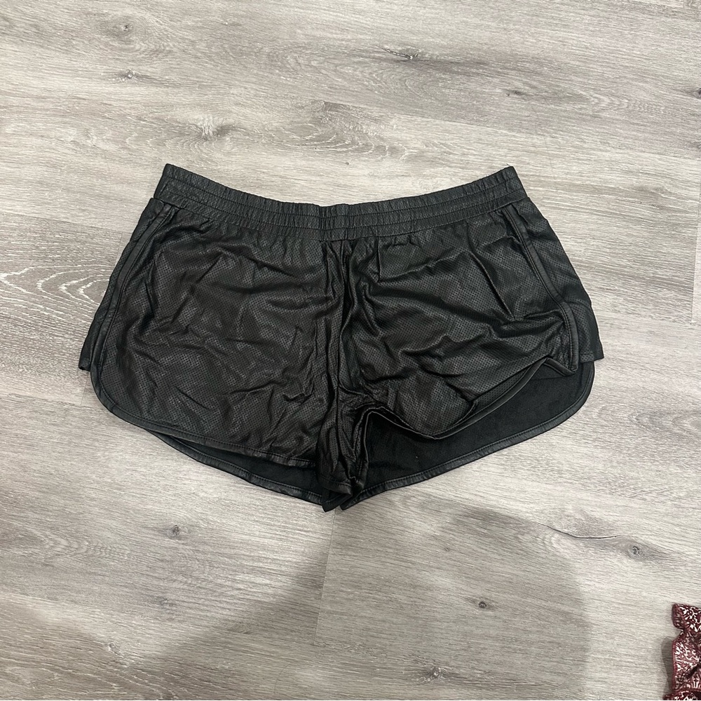 Black Women's faux leather Shorts